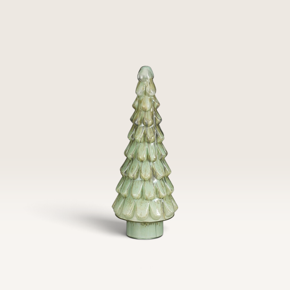 Vintage Industrial Sarek decorative glass tree in antique green with a rustic finish for home decor.