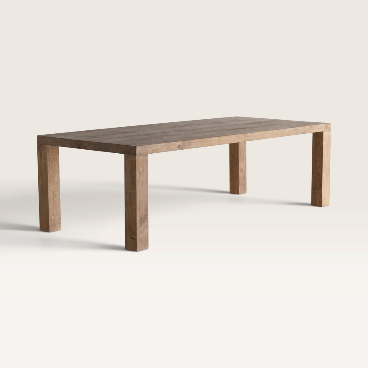 Vintage Industrial Mambruk dining table in honey finish, handcrafted from solid pine wood with a robust design.