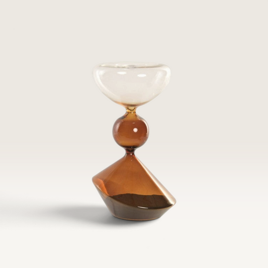 Reloj de arena Vintage Industrial de cristal ámbar con diseño geométrico moderno y elegante para decoración