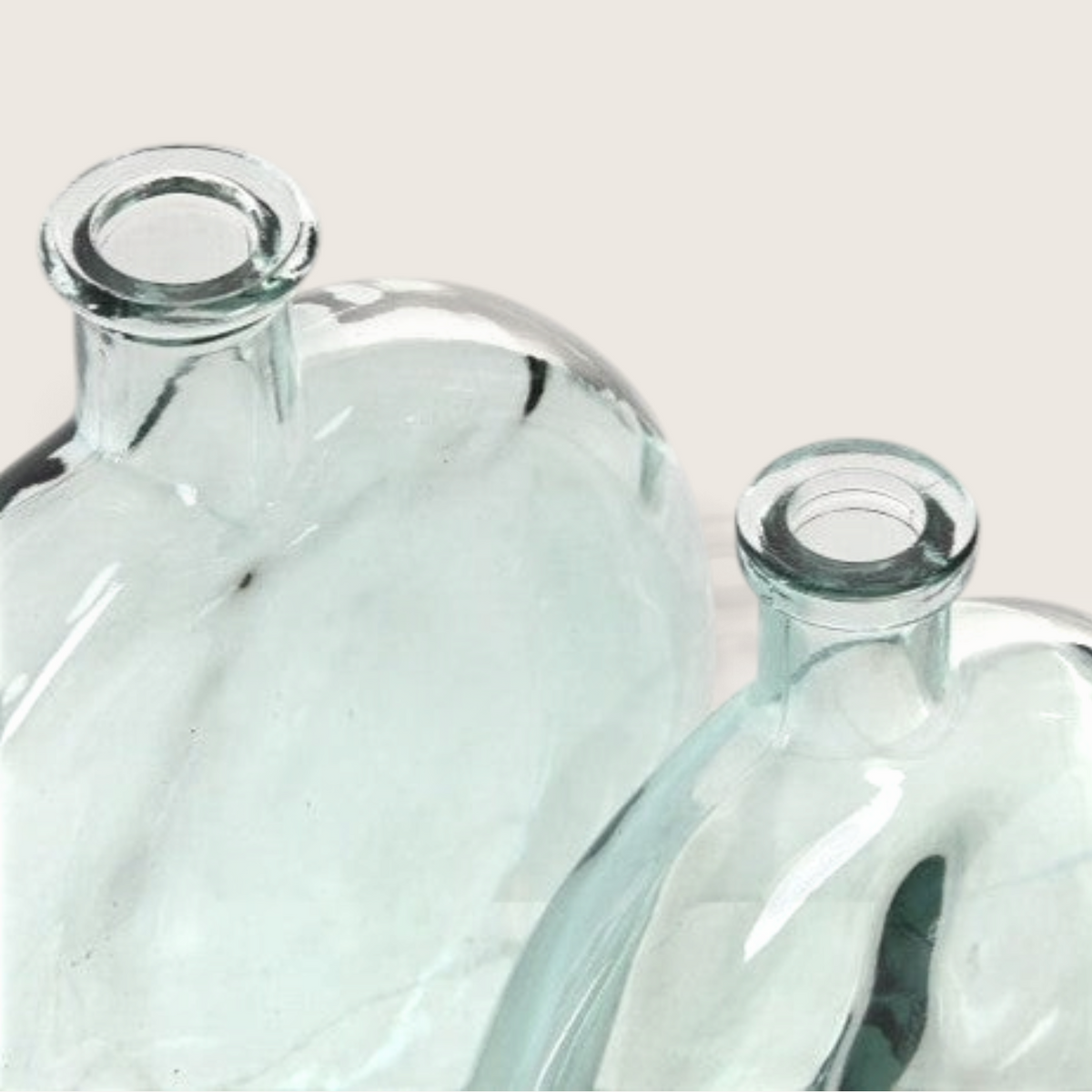 Vintage Industrial Dayun glass vase set in blue and brown with a sleek, modern design for home decor.