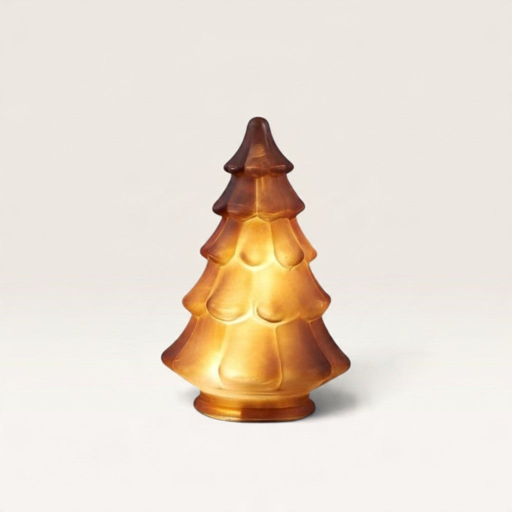 Vintage Industrial brown LED decorative tree with warm glowing lights, perfect for cozy tabletop holiday decor.
